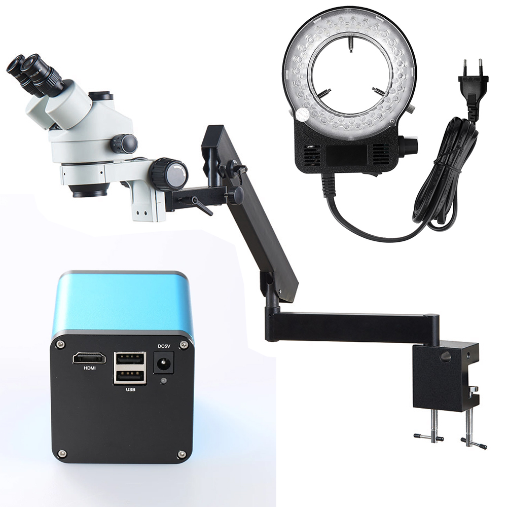 Trinocular Stereo Microscope 7X-45X - Regulowane ramię przegubowe z składanym złączem