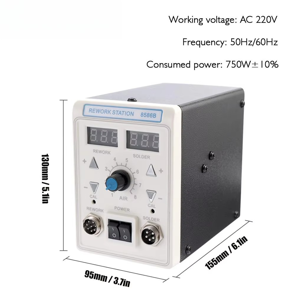 2 In 1 Soldering Rework Station 750W - APD-8586B 750W Cyfrowa Stacja Lutownicza ESD