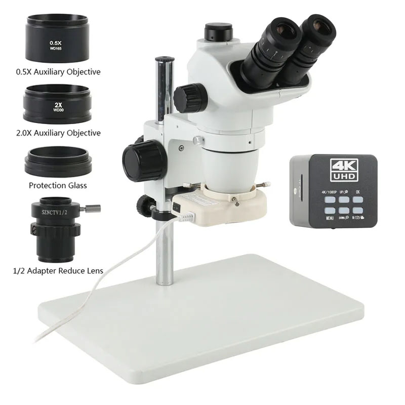 Simul-Focal Industrial Microscope 4K Hdmi - Mikroskop stereoskopowy trójokularowy 6.7X45X 3.5X z