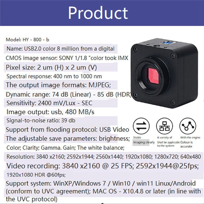 【A17Z】Zestaw kamery mikroskopo – 4K Microscope Camera Sony Sensor recenzja i cena