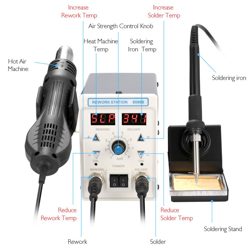 APD-8586B 750W Cyfrowa Stacja  – 2 In 1 Soldering Rework Station 750W recenzja i cena