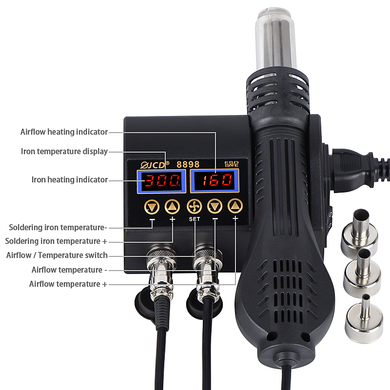 2 w 1 750W gorąca wiatrówka LC – 2 In 1 Soldering Rework Station 750W recenzja i cena