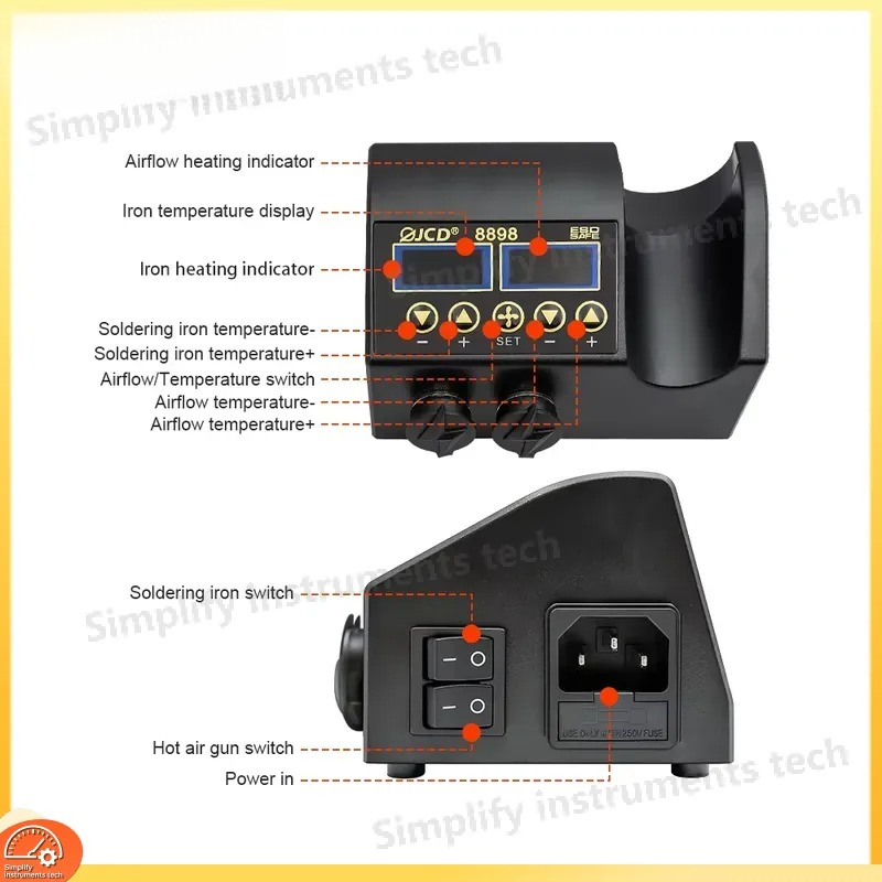 Stacja lutownicza 8898 750W 2  – 2 In 1 Soldering Rework Station 750W recenzja i cena