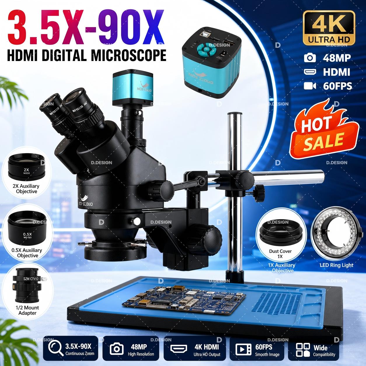 Mikroskop stereoskopowy trójok – Simul-Focal Industrial Microscope 4K Hdmi recenzja i cena