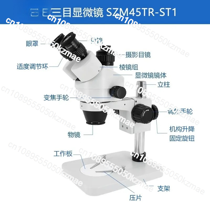 Mikroskop stereoskopowy z ciąg – Trinocular Stereo Microscope 7X-45X recenzja i cena