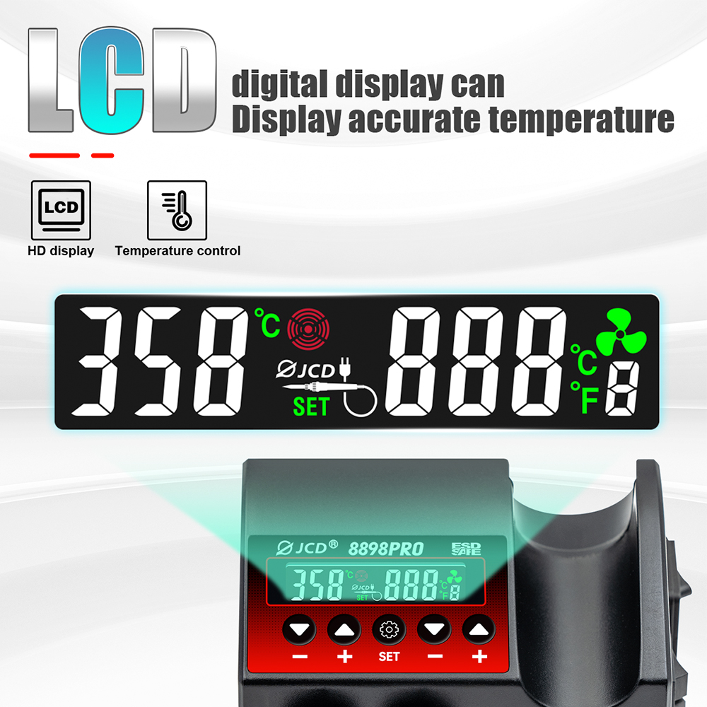JCD 8898Pro Stacja lutownicza  – 2 In 1 Soldering Rework Station 750W recenzja i cena